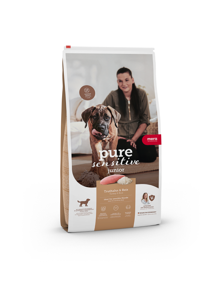 MERA Hunde-Trockenfutter Pure Sensitive Junior Truthahn+Reis